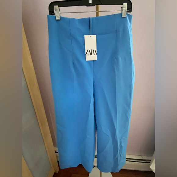 Zara Pants - Zara Blue Trousers high waist